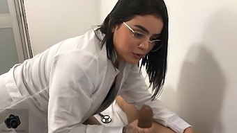 Doctor With A Large Buttocks Treats Her Patient'S Erectile Dysfunction In Spanish.