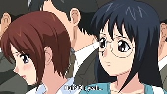 A Schoolgirl With A Cursed Bra Gets Gangbanged In A Hentai-Themed Train Video