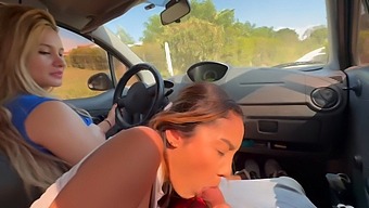 Two Girls Seduce Me In Their Car And Give Me An Intense Blowjob